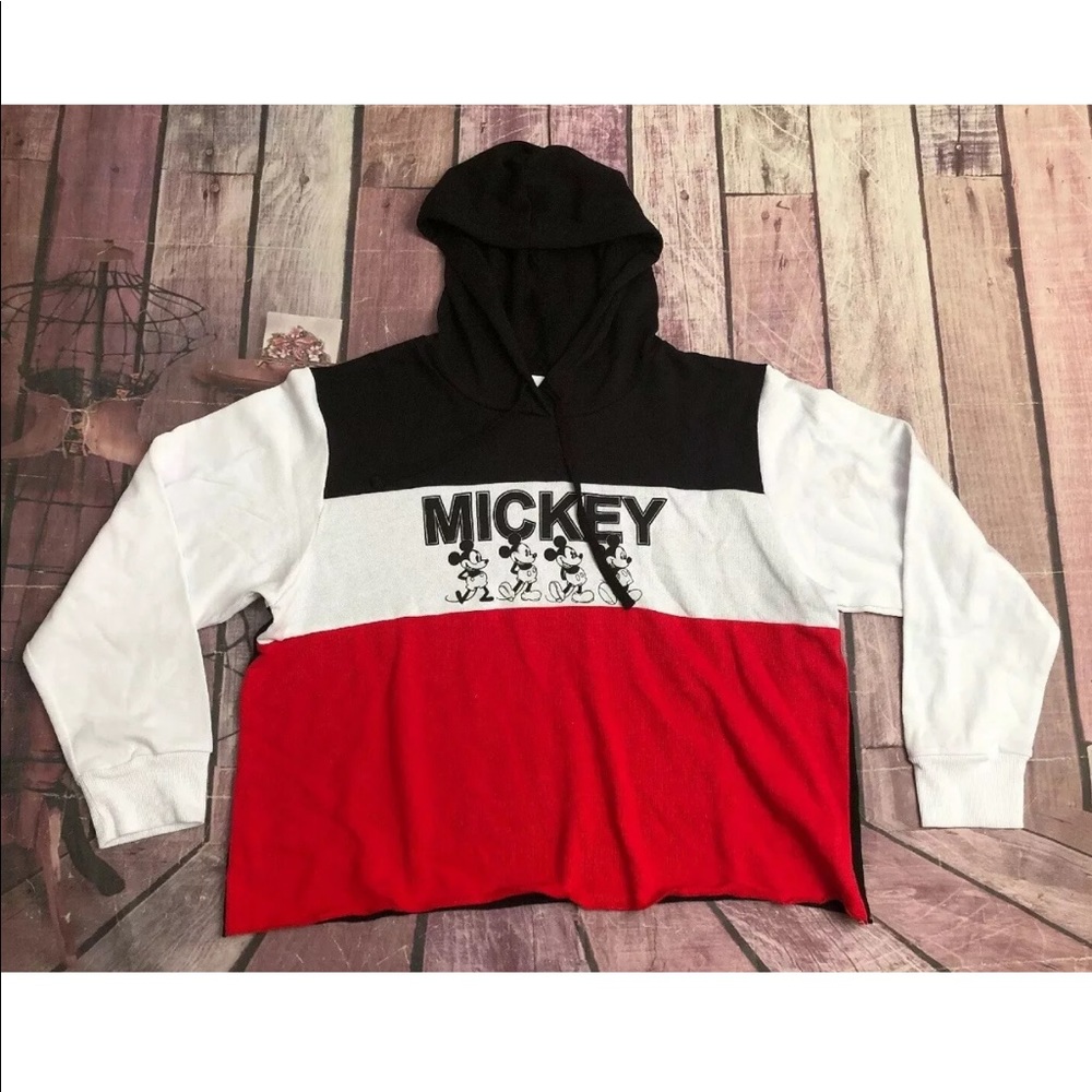 Disney Mickey Mouse Crop Hooded Sweater